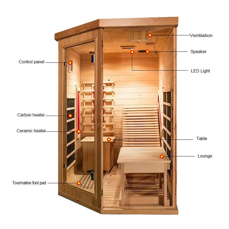 Red Cedar Infrared Sauna Single Person Lounge